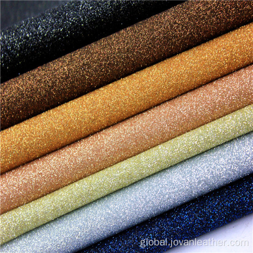 Nonwoven Faux PU Glitter Leather Waterproof Nonwoven Faux PU glitter Leather for shoes Manufactory